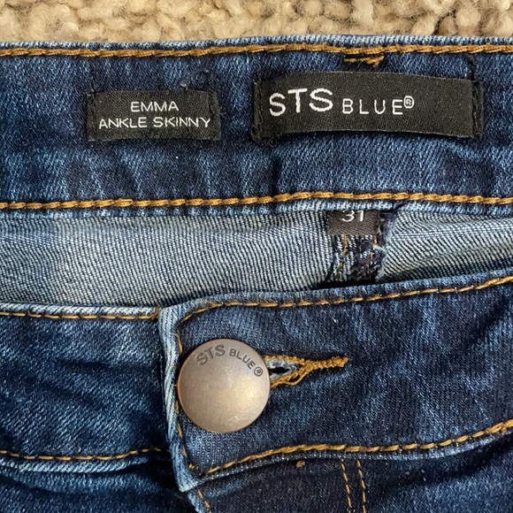 STS Blue “Emma” skinny cropped jeans w/ raw fringe hem 31 - Picture 3 of 7